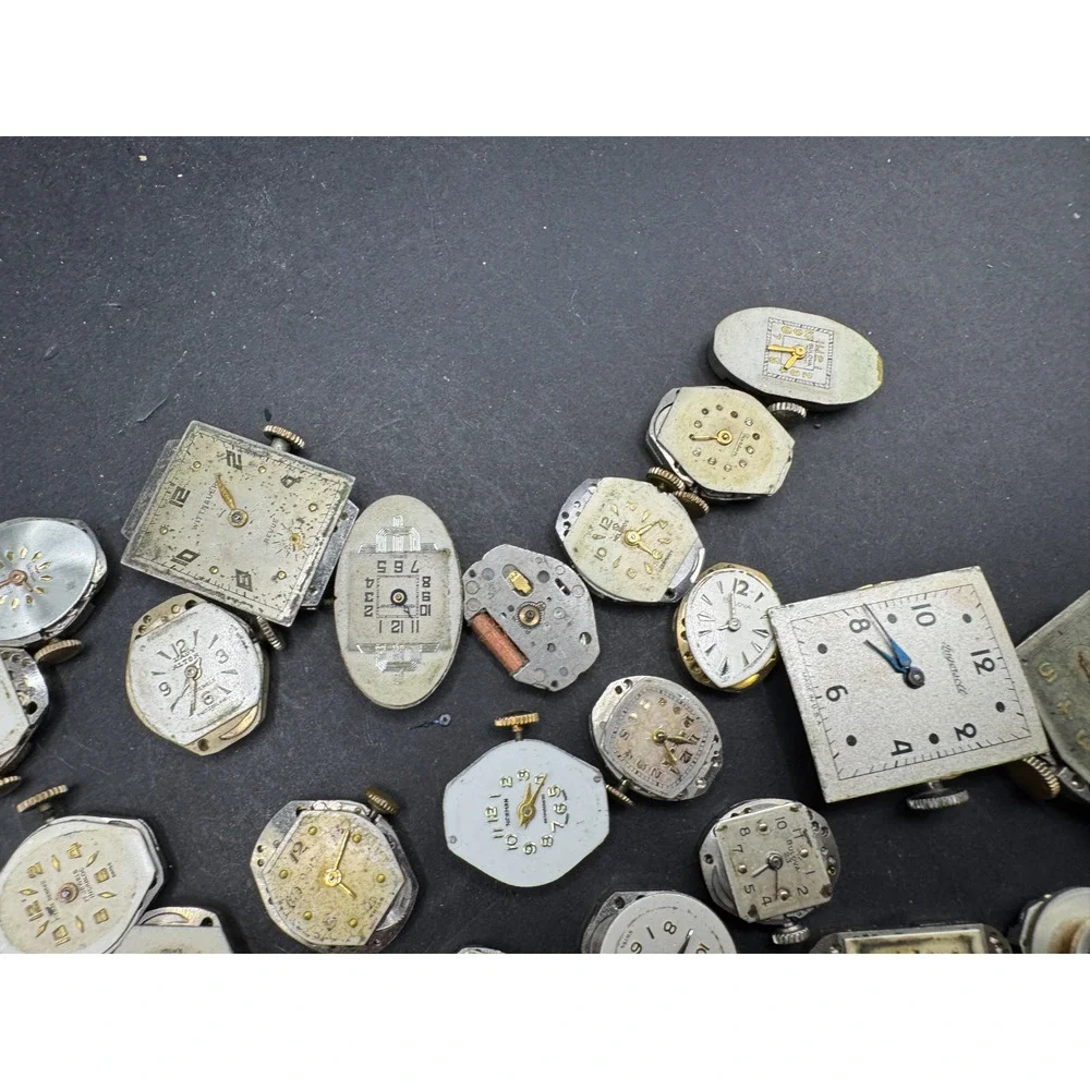 Vintage Rare Lot of 33 Automatic Movements Waltham Benrus Westfield Clinton